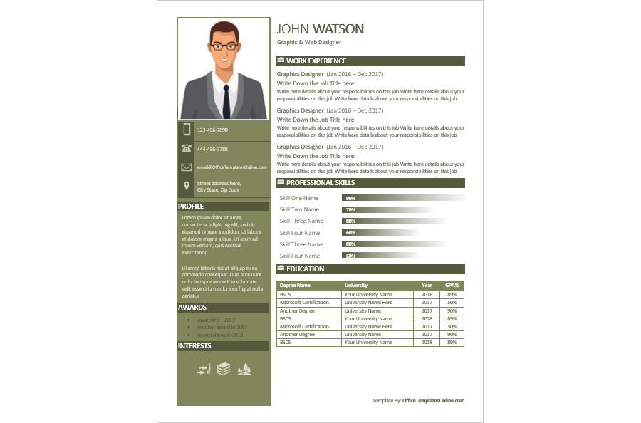 JOB Resume Template (PDF Version)