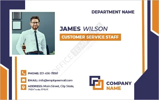 Customer Service Staff Name Card Template