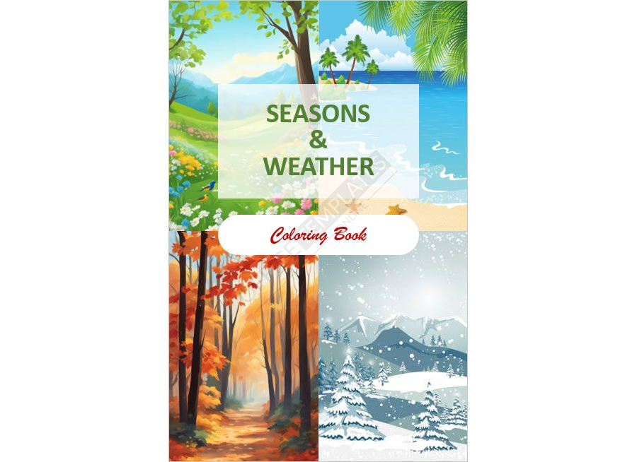 Seasons and Weather Coloring Book Template