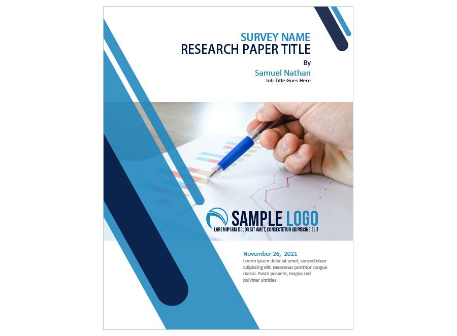Download MS Word Cover Page Template for Survey Research Paper