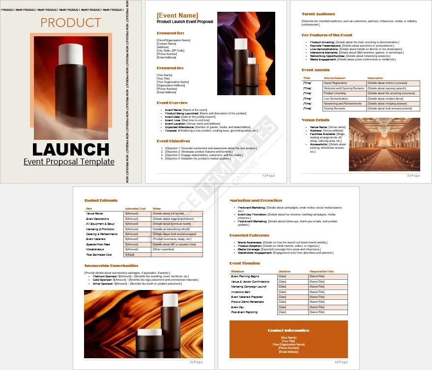 Product Launch Event Proposal Template