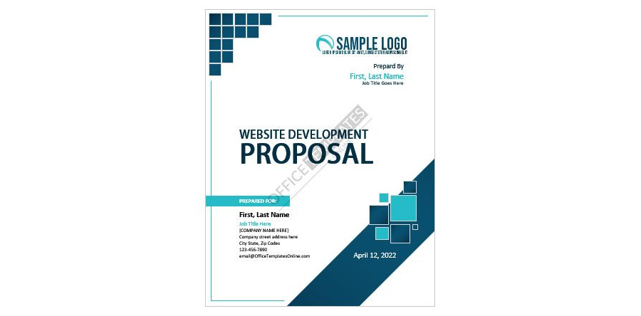 Download Cover Page Template for Website Development Proposal in Microsoft Word