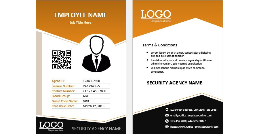 Download Security Guard ID Card/Badge Template