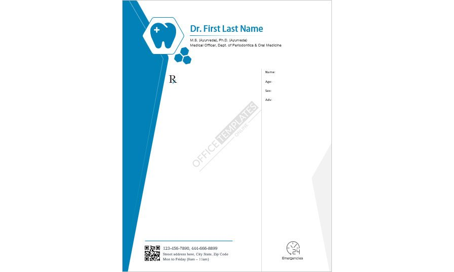 Dentist Prescription Pad Template for MS Word &ndash; 03