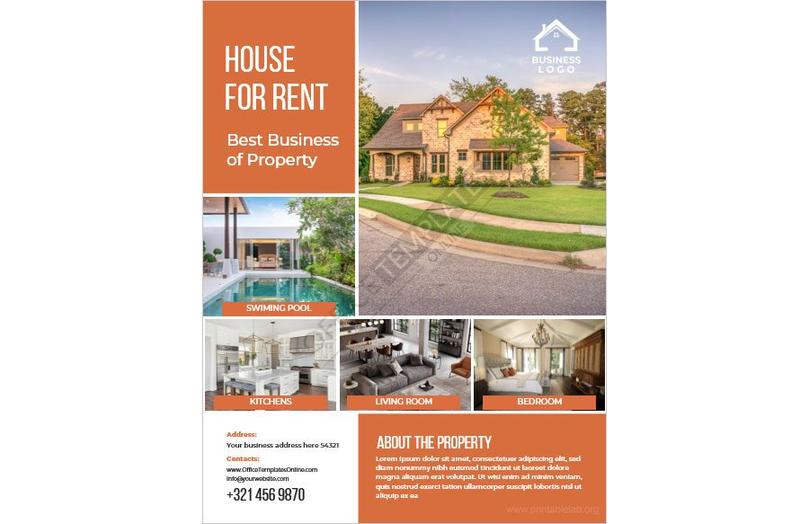 House for Rent Flyer Template in MS Word