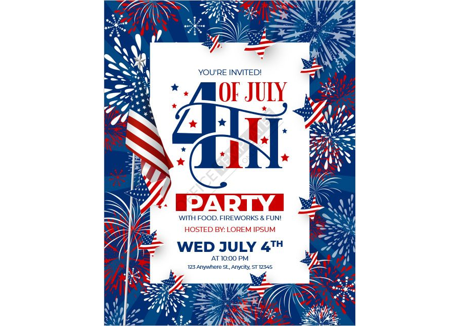 4th July Party Invitation Flyer