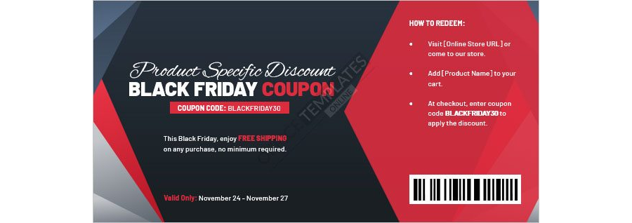 Product-Specific Discount Black Friday Coupon Template