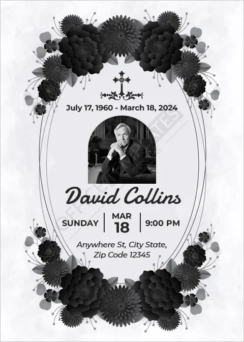 Religious Funeral Card Template