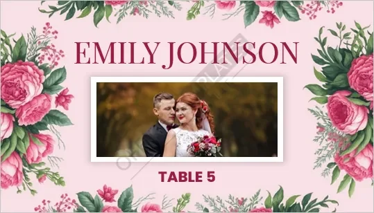 Photo Insert Place Card Template