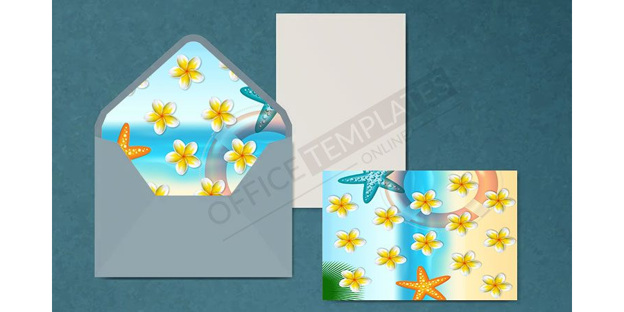 Beach Wedding Envelope Template in MS Word Format