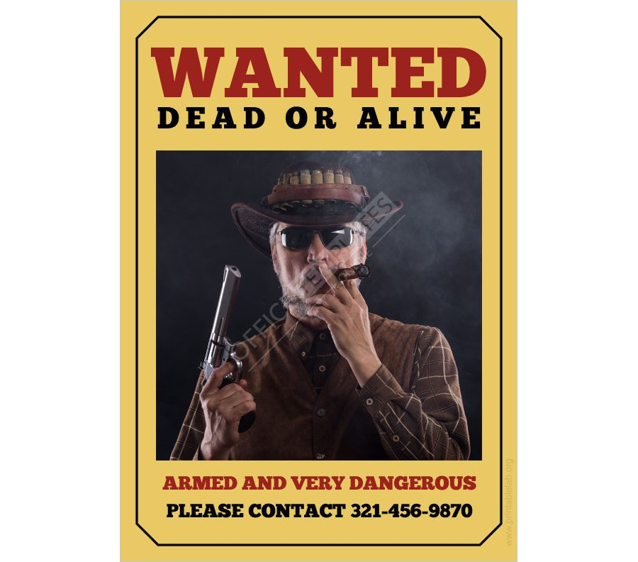 Wanted Poster Template in Ms Word
