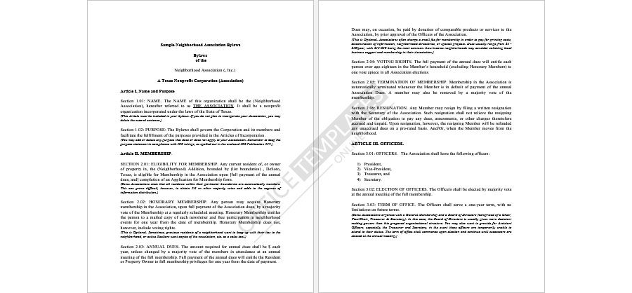 Corporate Bylaws Format 08
