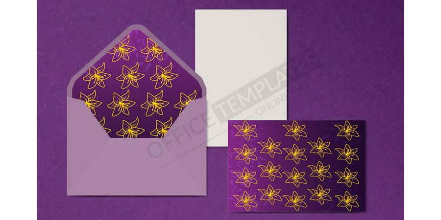 Floral Wedding Envelope Design in MS Word Format
