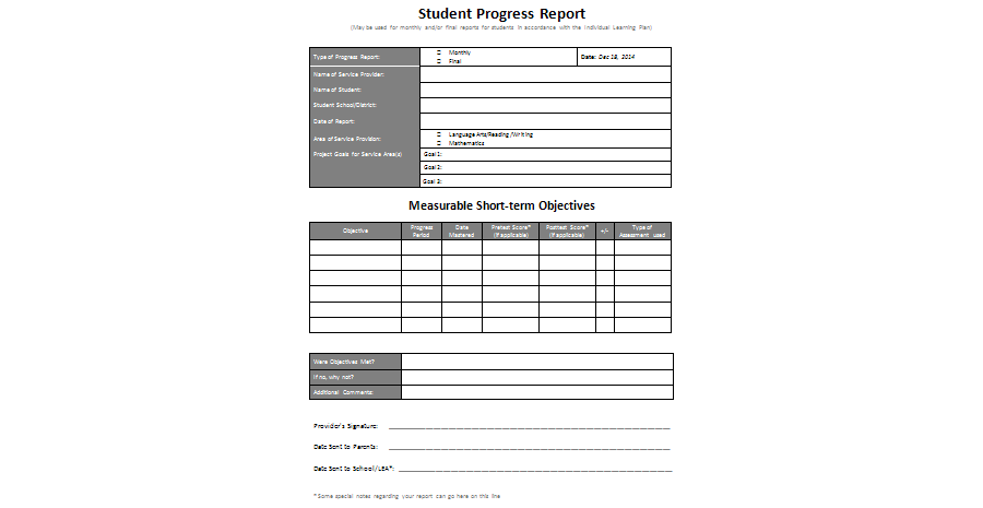 Download Student Progress Report