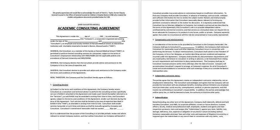 Download Academic Consulting Agreement Template