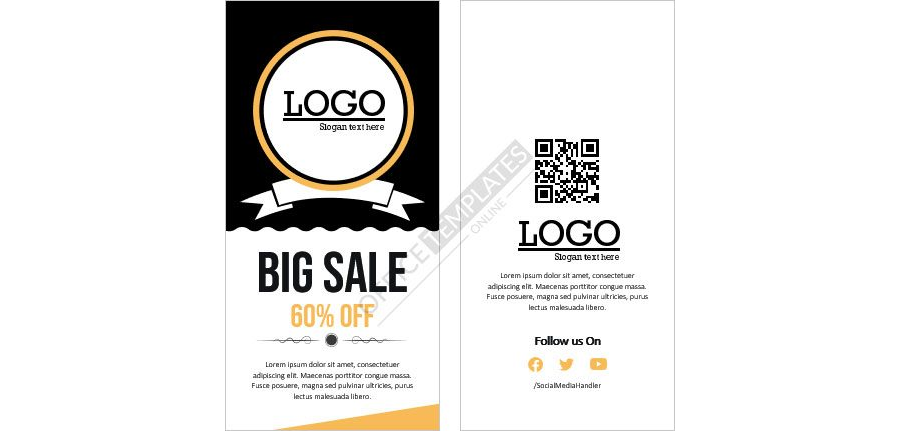 Big Sale Hangtag format for Microsoft Word