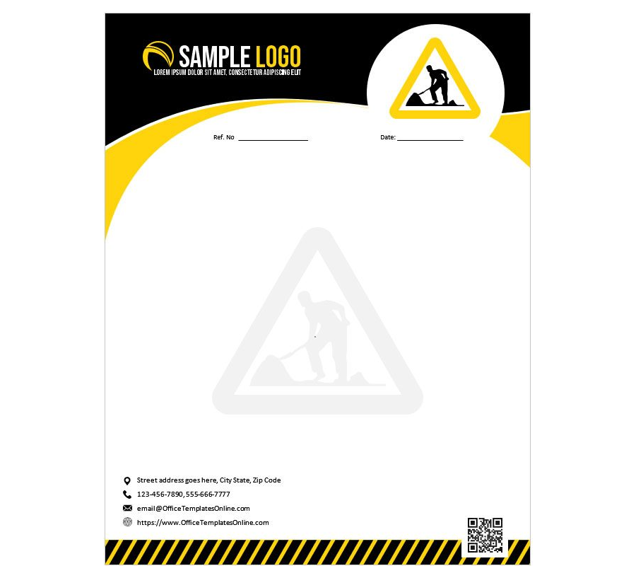 Download Construction Company Letterhead Format in MS Word