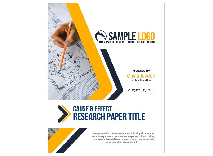 Download Case and Effect Research Paper Cover Page for Microsoft Word