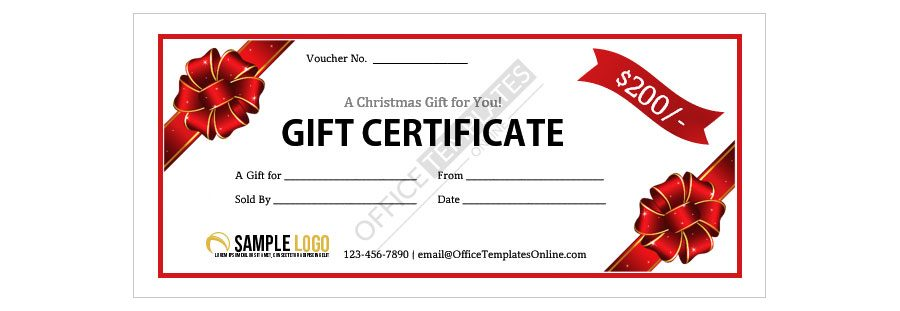 Download Christmas Gift Certificate Sample in MS Word