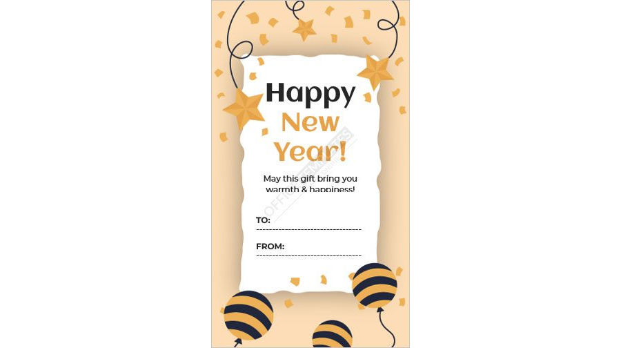 New Year's Gift Tag Template