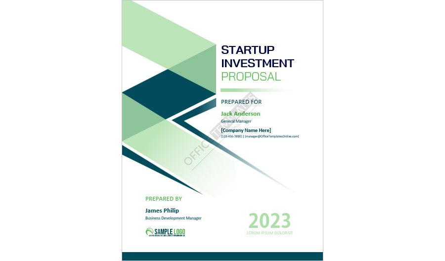 Investment Proposal Template For Startup in MS Word