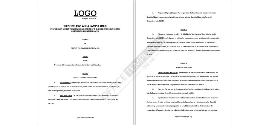 Corporate Bylaws Format 06