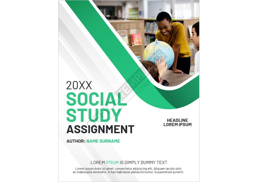 Cover Page Design for Social Study Assignments in MS Word Format