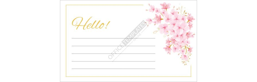 Download Hello Note Card Template for MS Word