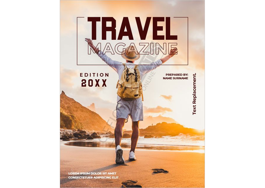 Travel Magazine Book Cover Page Template