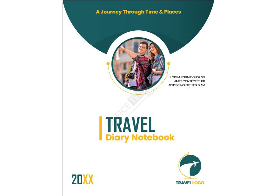 Travel Diary Notebook Cover Page Template