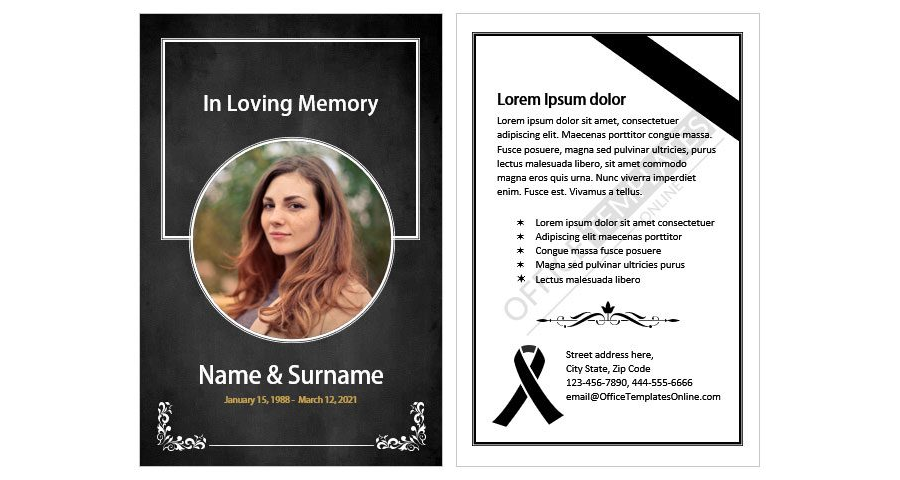 Download In Loving Memory Of -Memorial Card Design in MS Word