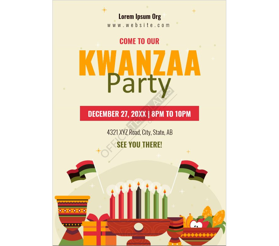 Kwanzaa Party Poster Template in Word