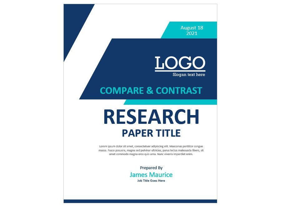 Download Compare and Contrast Research Paper Cover Page in MS Word