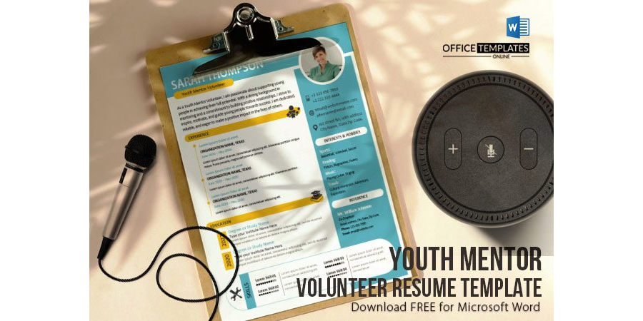 Stand Out as a Youth Mentor Volunteer with Our Eye-catching MS Word Resume Template