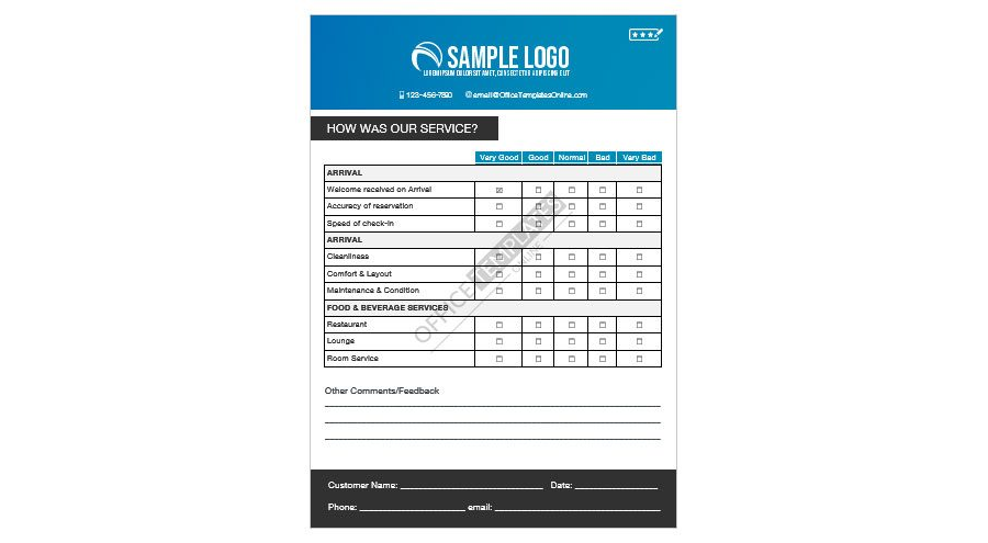 Download Printable 5"x7" Hotel Feedback Card Template in MS Word