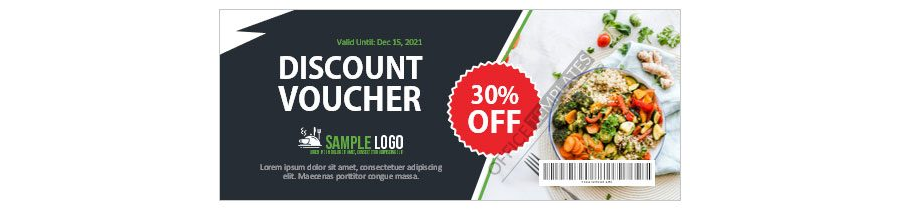Download 30% Off Voucher Card Template for Food Sale - MS Word