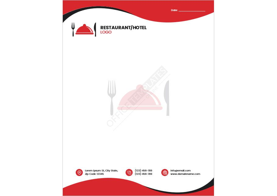 Restaurant or Hospitality Letterhead Template