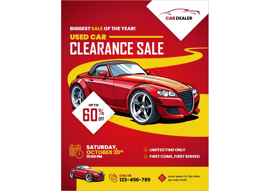 Used Car Clearance Sale Flyer Template
