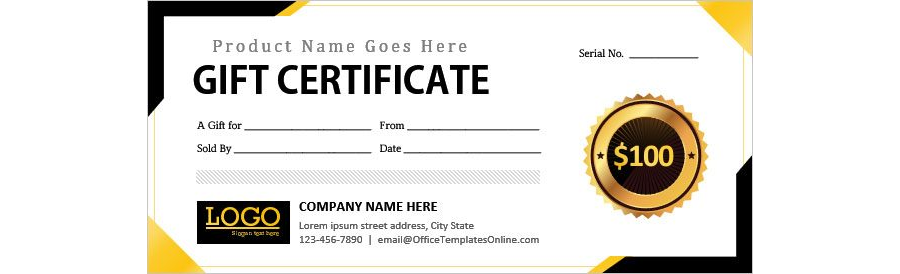 Download Product Gift Certificate/Voucher Template
