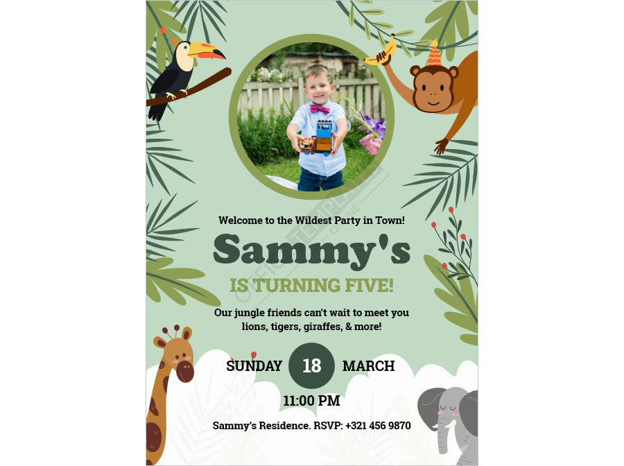 Animal-Themed Birthday Invitation Template