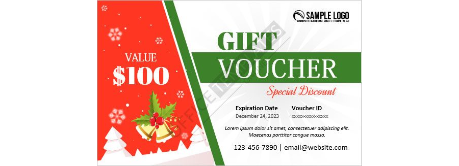 Christmas Gift Voucher with Discount - MS Word Template
