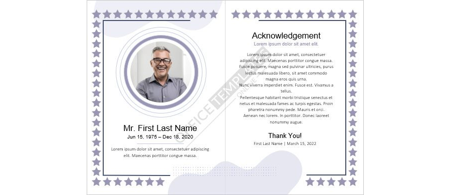 General Obituary Card Template