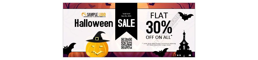 Download Best Halloween Sale Discount Coupon Card Format in MS Word