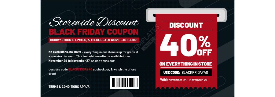 Storewide Discount Black Friday Coupon Template