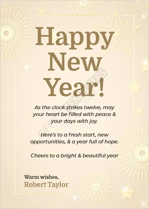 Minimalist New Year Card Design Template