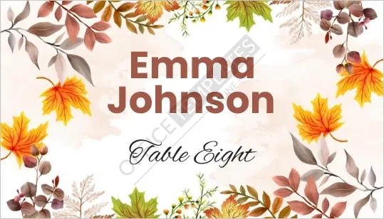 Seasonal Theme Place Card Template