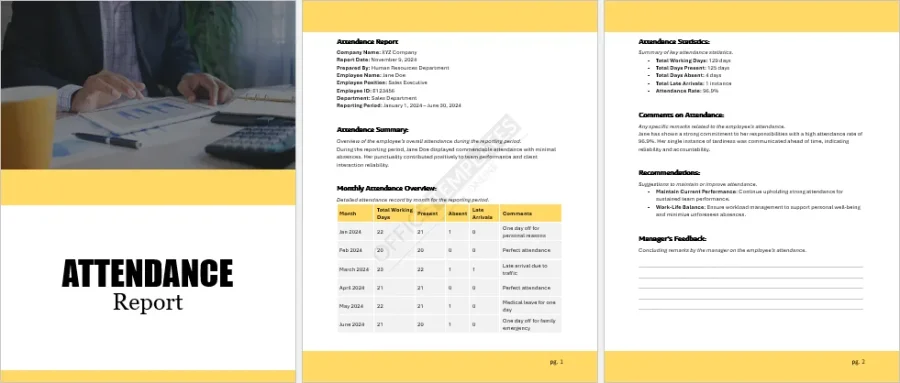 Attendance Report Template