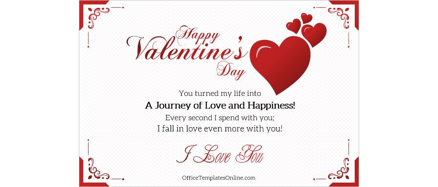 Download Beautiful Love Card for Valentine's Day in MS Word