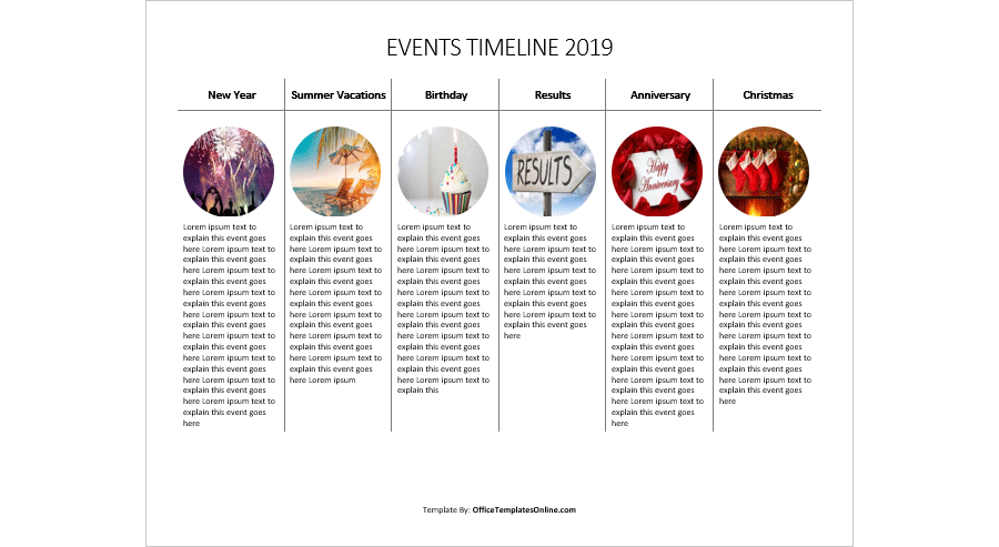 Events Timeline Created in MS Word