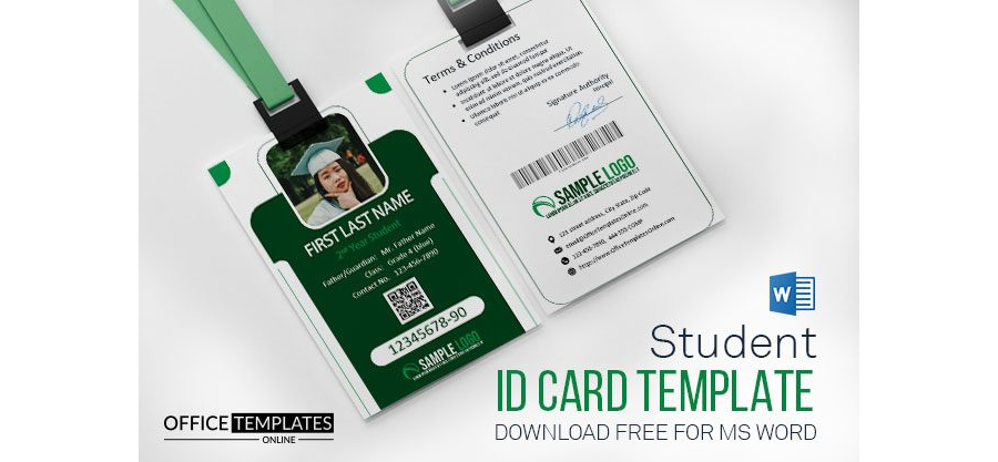 University Student ID Card Format in MS Word